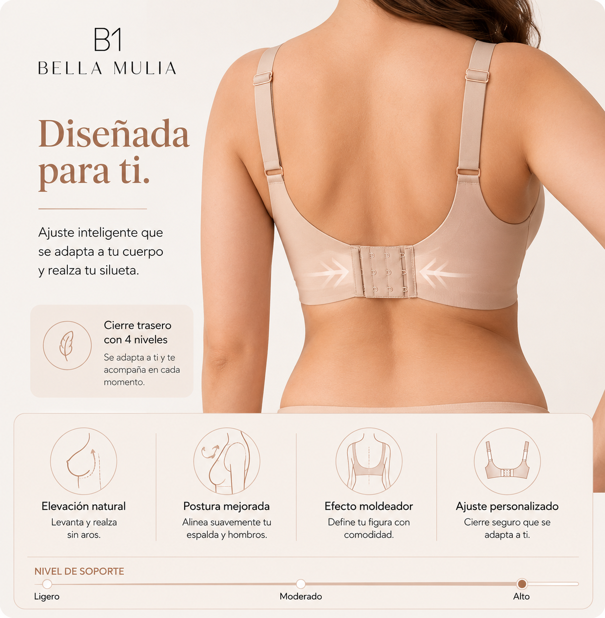 BellaMulia™ Sculpt | Sujetador Sin Aros de Alta Sujeción